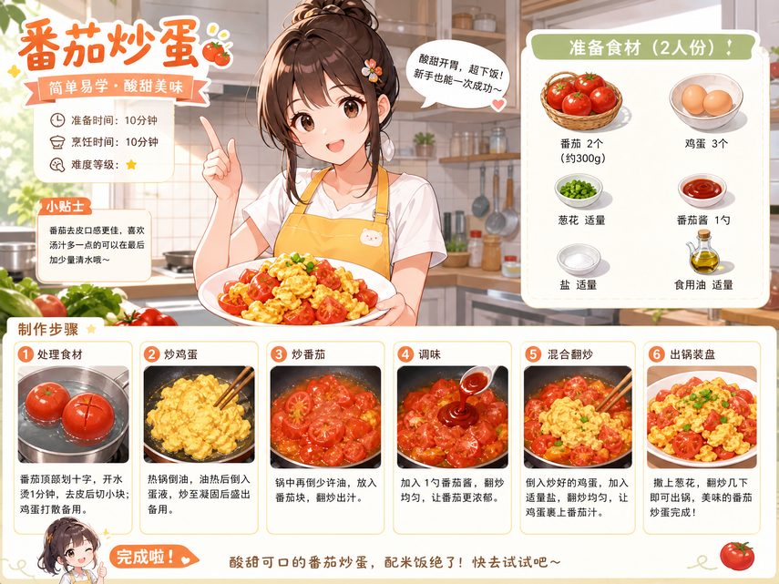 51视频生活动漫-美食动漫教程番茄炒蛋